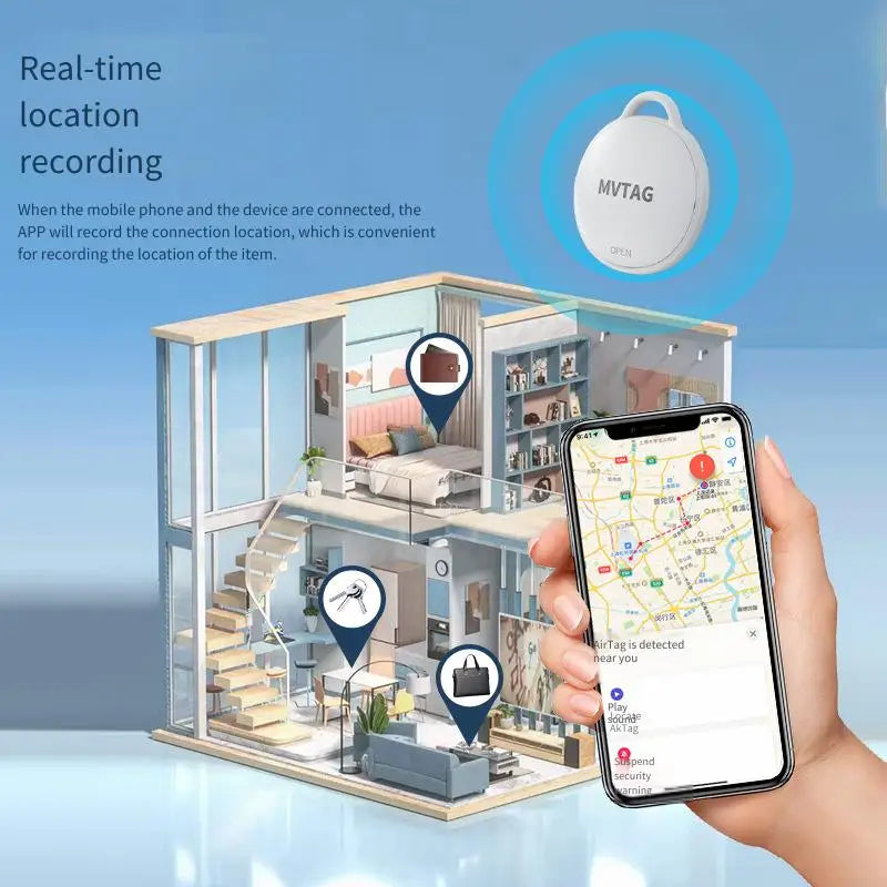 Wireless Mini GPS Tracker Anti-Lost Alarm Key Finder with Bluetooth APP for IPhone/Android - Smart Tag Locator for Keys Child
