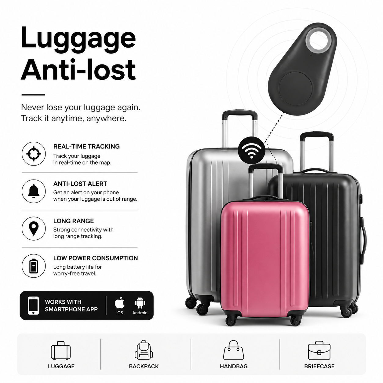 1-5pcs Wireless Mini GPS Tracker Anti-lost Alarm Key Child Bag Wallet Finder Bluetooth APP Locator Smart Tag For Ios And Android